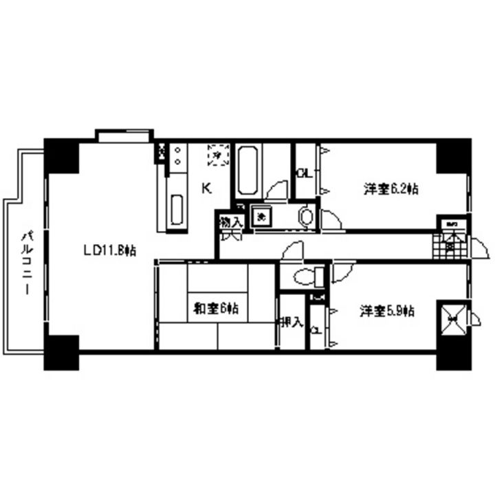 東仙台ガーデンハイツⅢの間取り