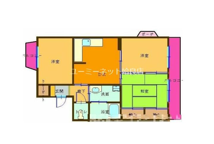 鹿児島県姶良市西餅田の賃貸マンションの間取り