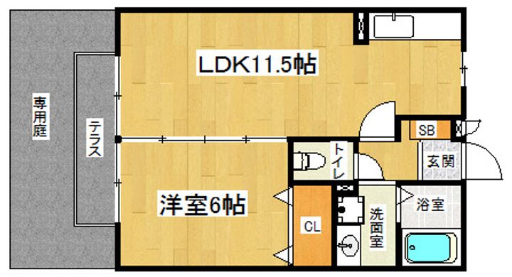 「リバーサイド桂川」B-101の間取り