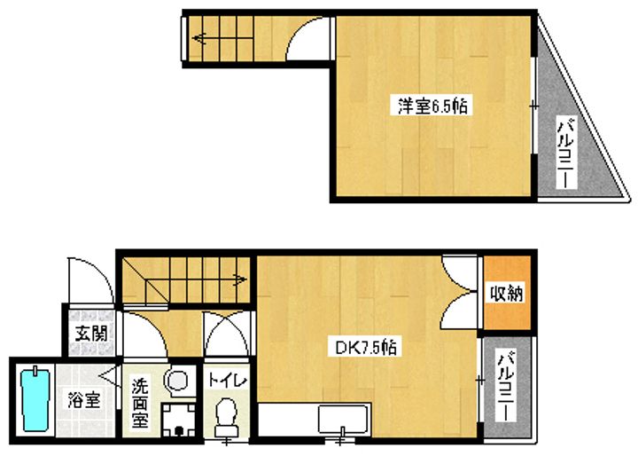「アルカス二条」2-Cの間取り