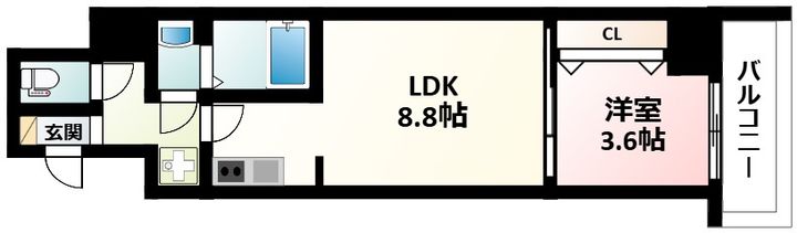 大阪府吹田市江坂町5丁目(マンション)の賃貸物件の間取り