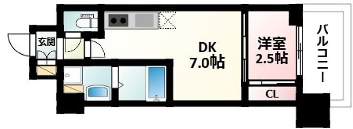 大阪府大阪市淀川区宮原5丁目(マンション)の賃貸物件の間取り