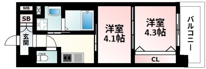 ライブガーデン江坂Ⅷの間取り