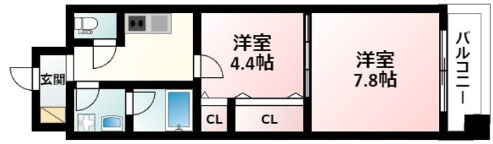 レフィーナカルム江坂の間取り