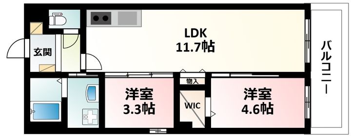 大阪府吹田市垂水町1丁目(アパート)の賃貸物件の間取り
