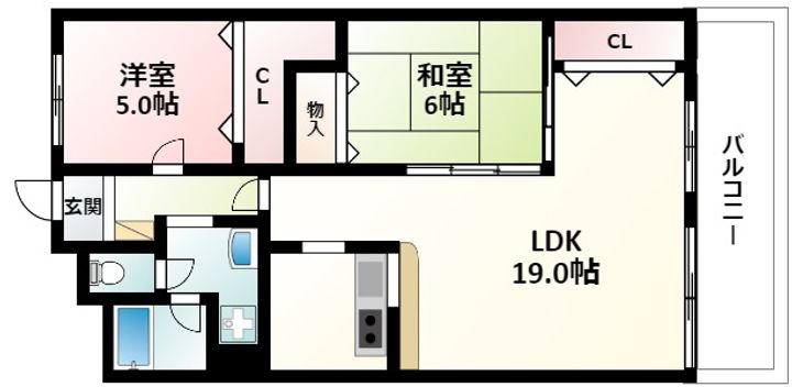 テラジハイツ3号館の間取り