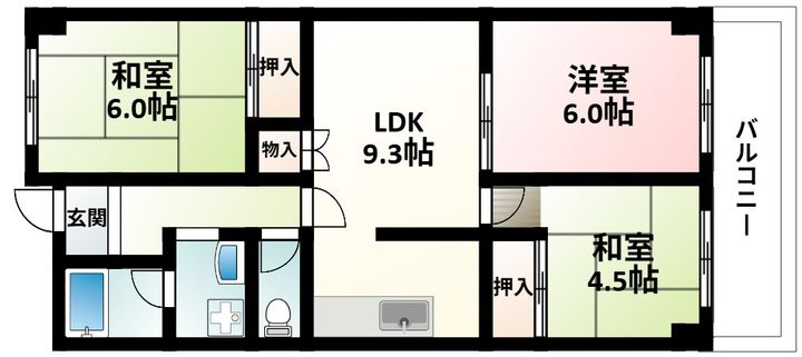 マンションにぎわいの間取り