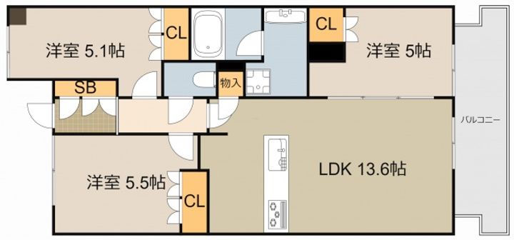 パークホームズLaLa門真の間取り