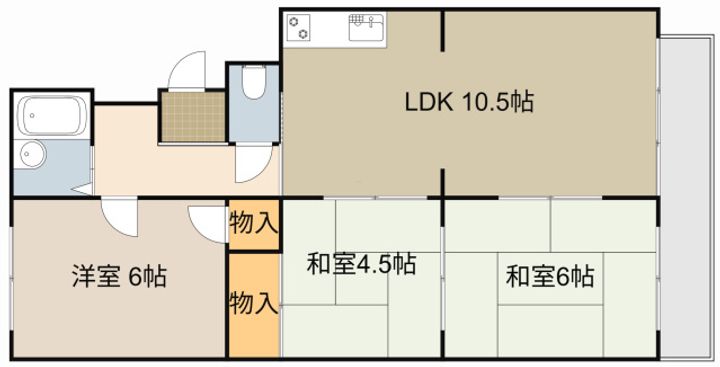 寿マンション107の間取り
