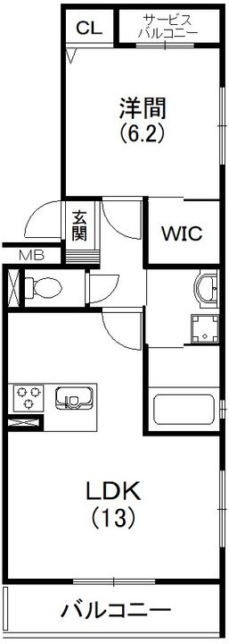 エムザ岩井301の間取り