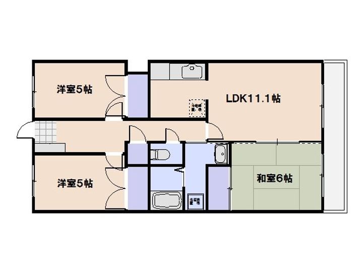 ソフィアコート楽々園303の間取り