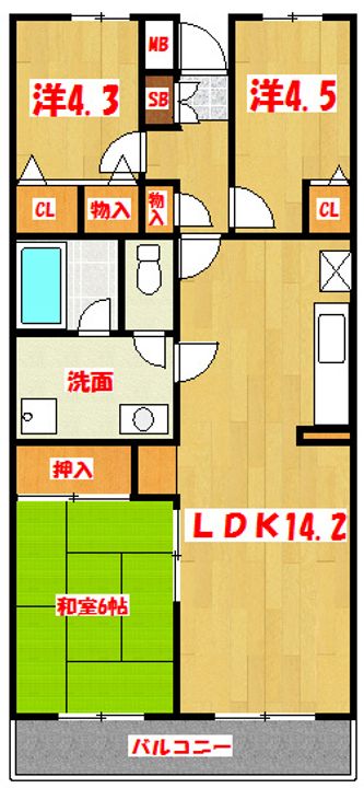 グランシャリオ千間台の間取り