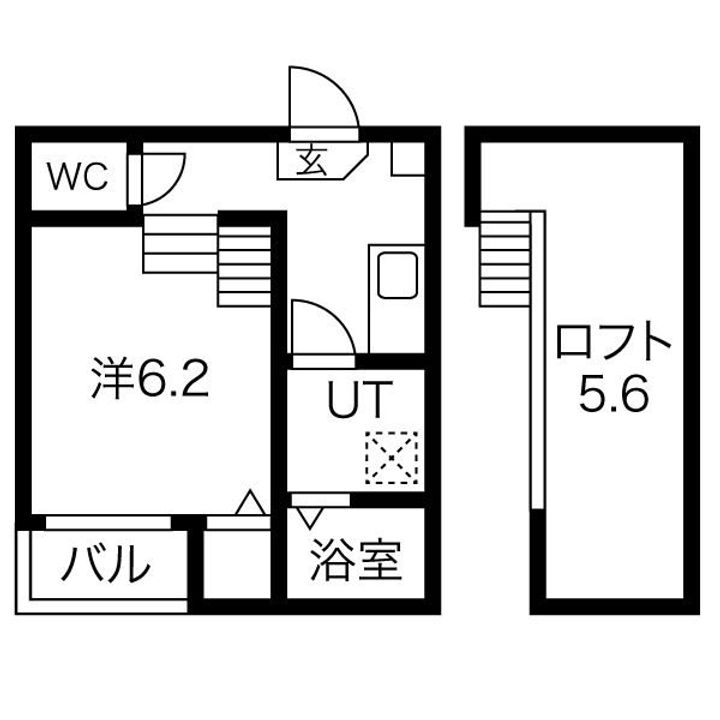 愛知県名古屋市中川区八熊1丁目の賃貸アパートの間取り
