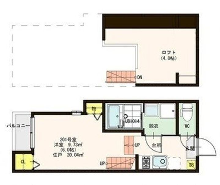 福岡県福岡市城南区梅林1丁目の賃貸アパートの間取り