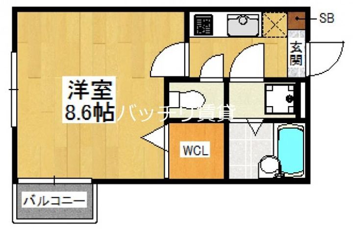 コンフォートベネフィス福大前5の間取り