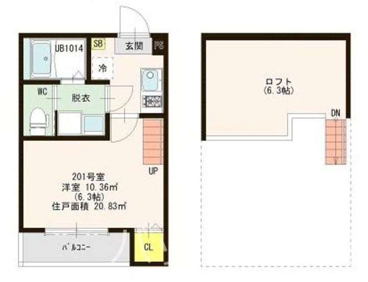 福岡県福岡市城南区梅林1丁目の賃貸アパートの間取り