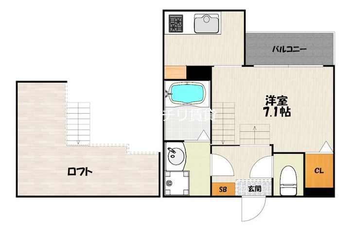 福岡県福岡市西区姪の浜3丁目の賃貸アパートの間取り