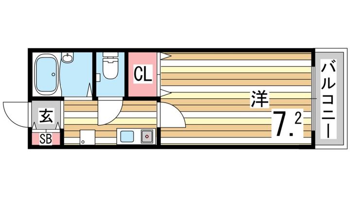 兵庫県神戸市東灘区岡本2丁目の賃貸マンションの間取り