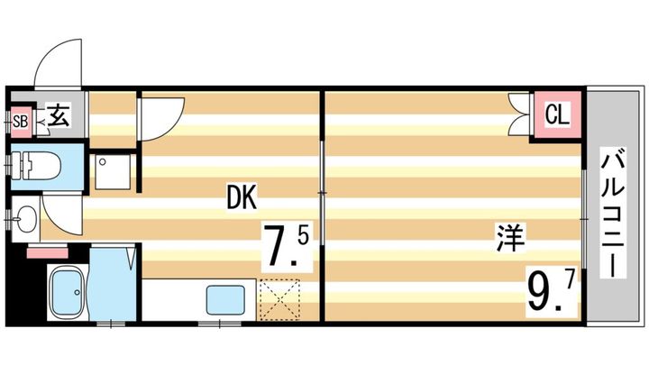岡本梅林住宅 6号棟404の間取り