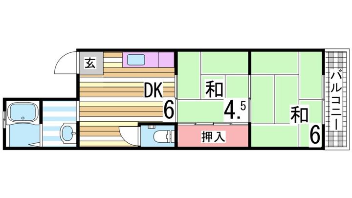 兵庫県神戸市垂水区塩屋町5丁目の賃貸マンション405の間取り