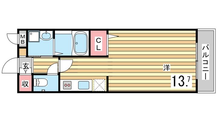 兵庫県神戸市須磨区車字口道谷の賃貸アパートの間取り