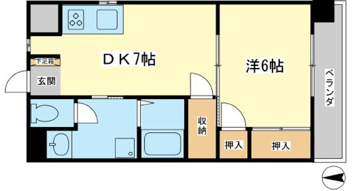兵庫県姫路市神子岡前1丁目の賃貸マンションの間取り