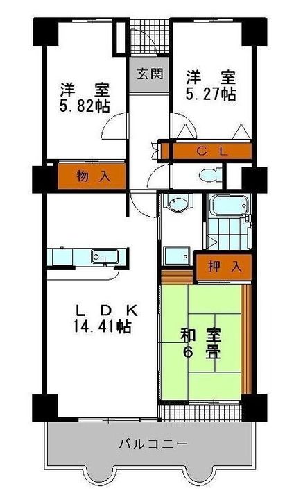 兵庫県姫路市増位新町1丁目の賃貸マンションの間取り