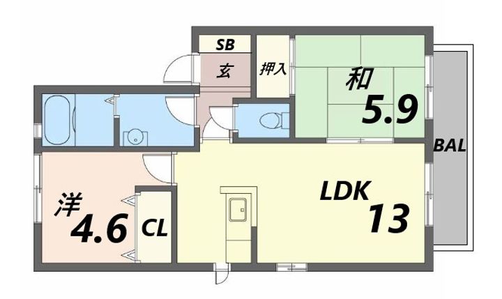 マインドハイツ辻井B棟の間取り