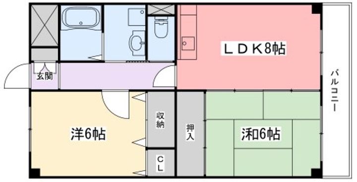 龍野中村コーポの間取り
