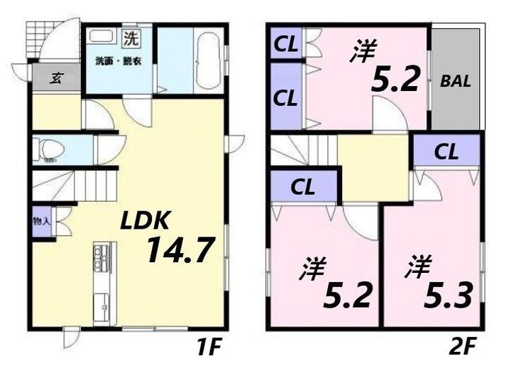兵庫県姫路市飾磨区上野田6丁目(一戸建)の賃貸物件の間取り