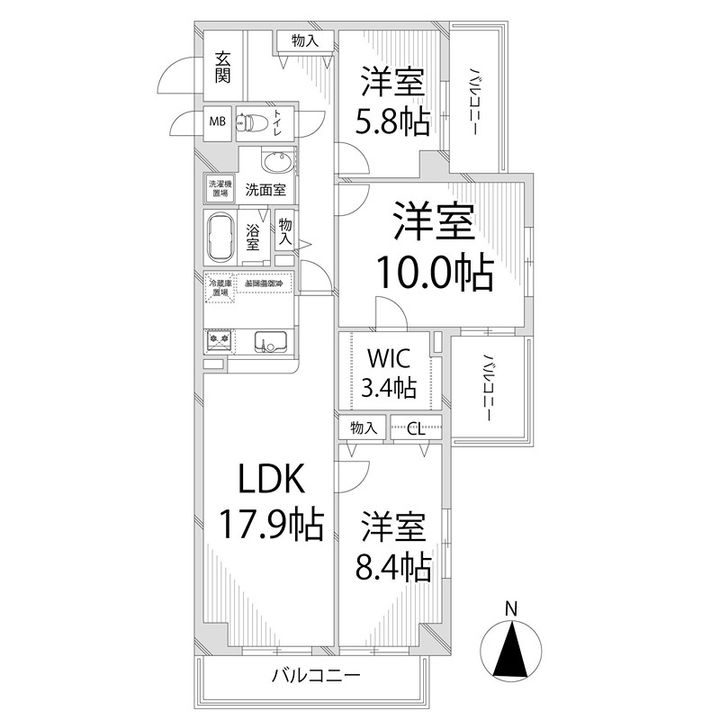 キャッスルコート東辻井の間取り