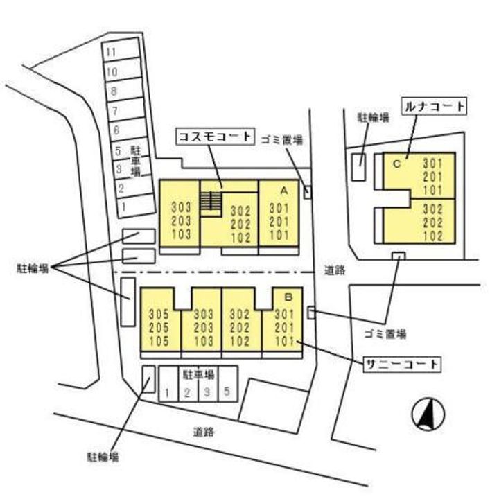 サニーコートの地図