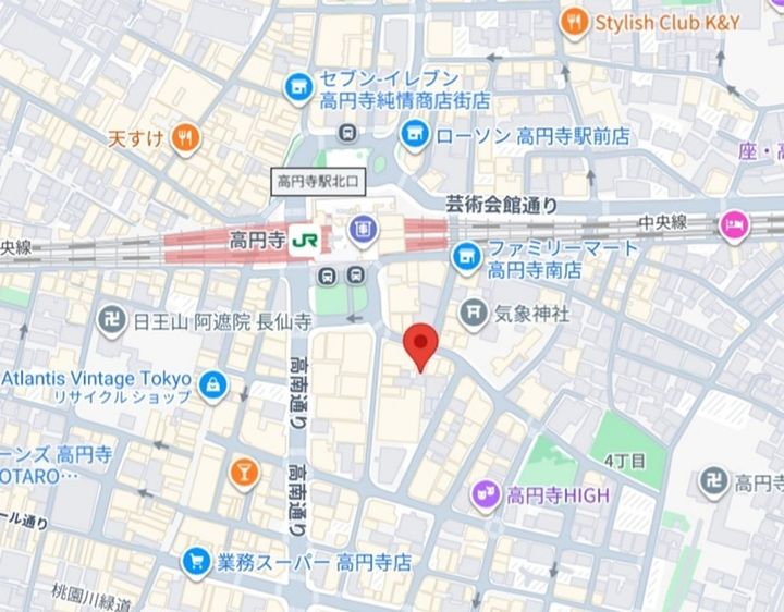 東京都杉並区高円寺南4丁目の賃貸マンションの地図