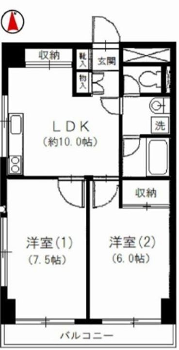 東京都台東区蔵前1丁目の賃貸マンションの間取り