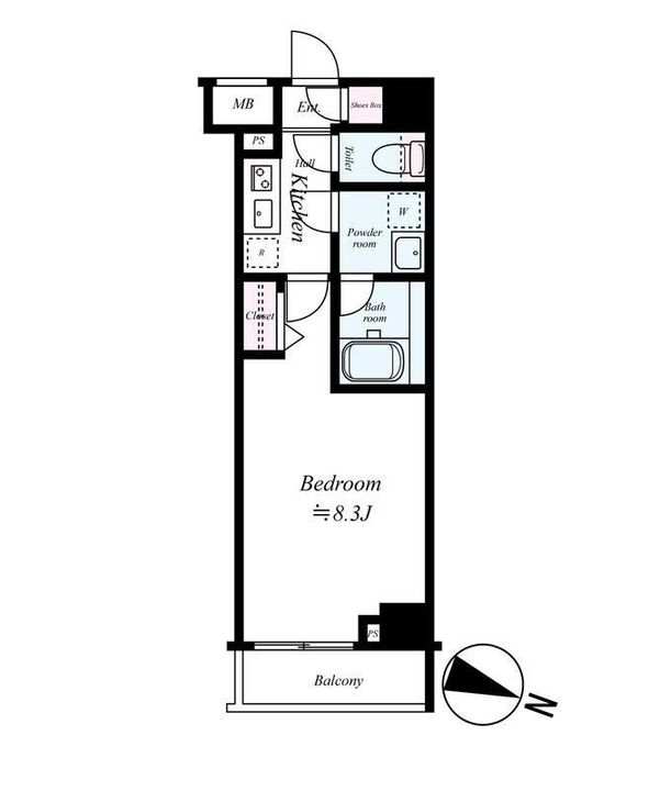 東京都北区神谷2丁目の賃貸マンションの間取り
