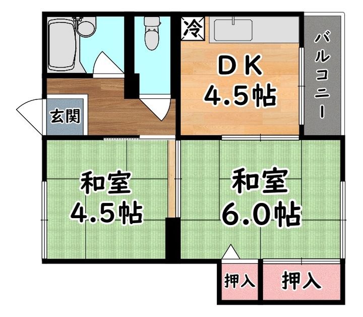 大石北町マンションの間取り