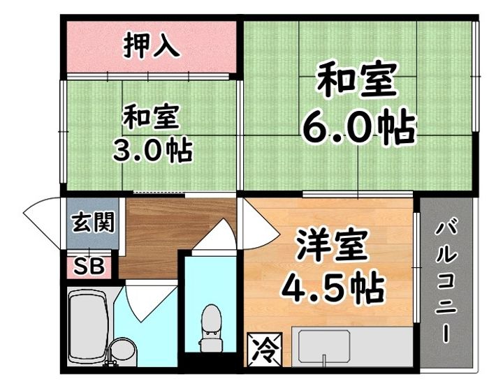 大石北町マンションの間取り