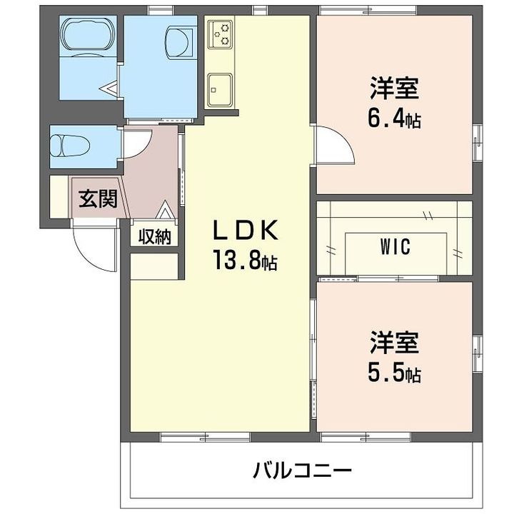 ディアコートAの間取り