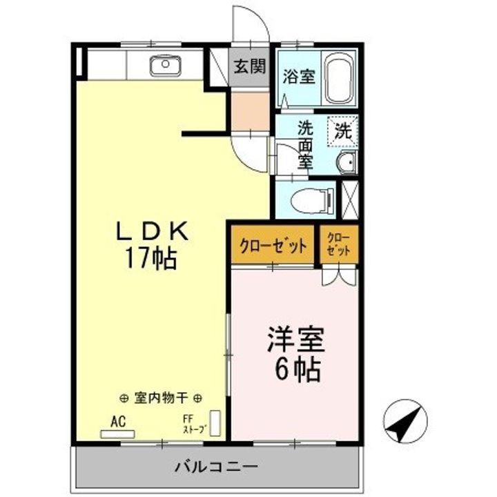 ソレイアード1Dの間取り