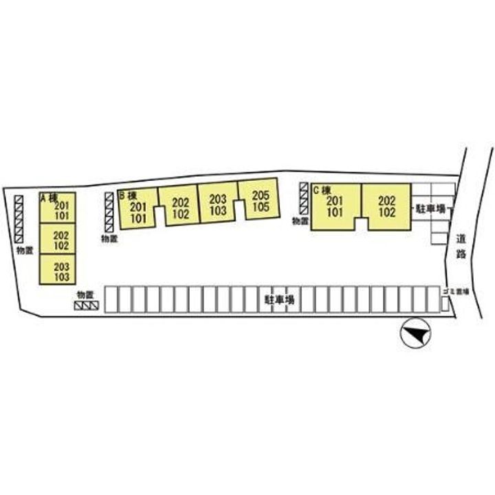 セジュールさびしろ ABB202号室の地図