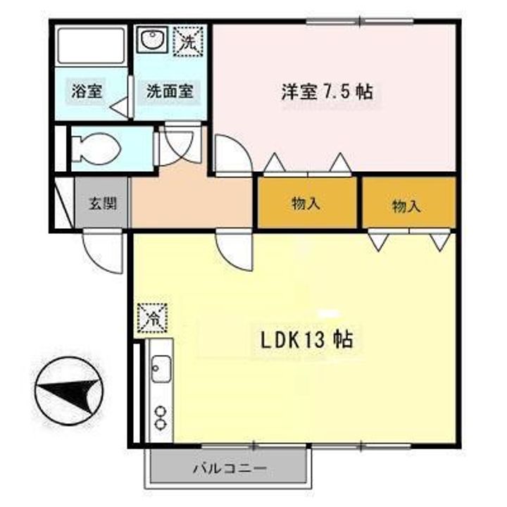 セジュールさびしろ ABB202号室の間取り