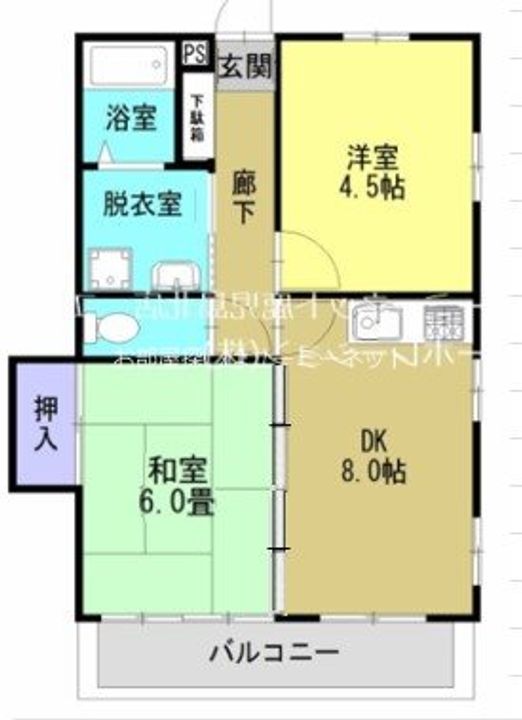 鹿児島県鹿児島市西伊敷2丁目の賃貸アパートの間取り