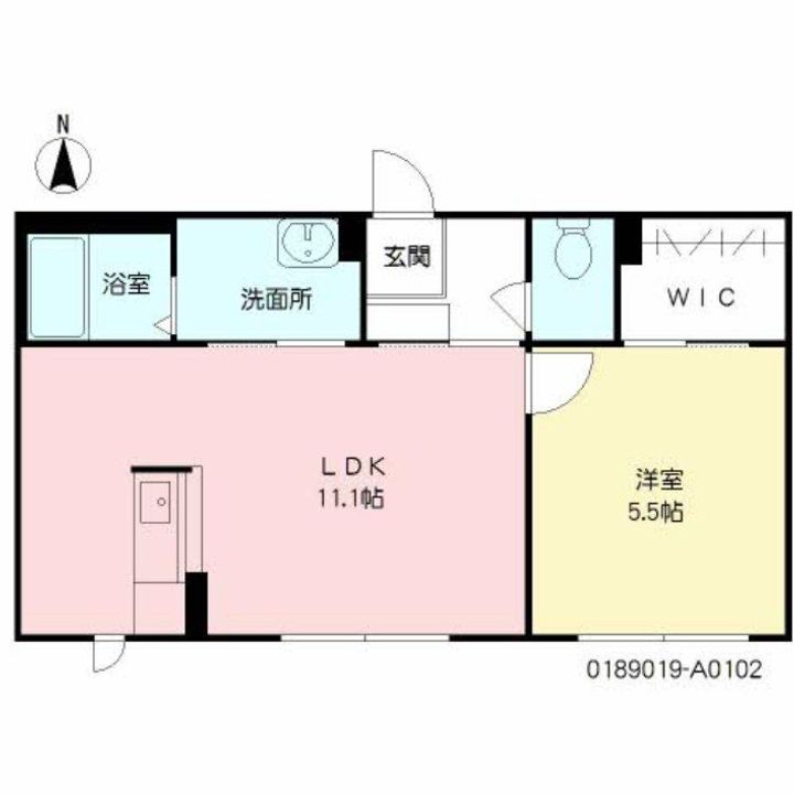 ヴェルジェ A棟102の間取り
