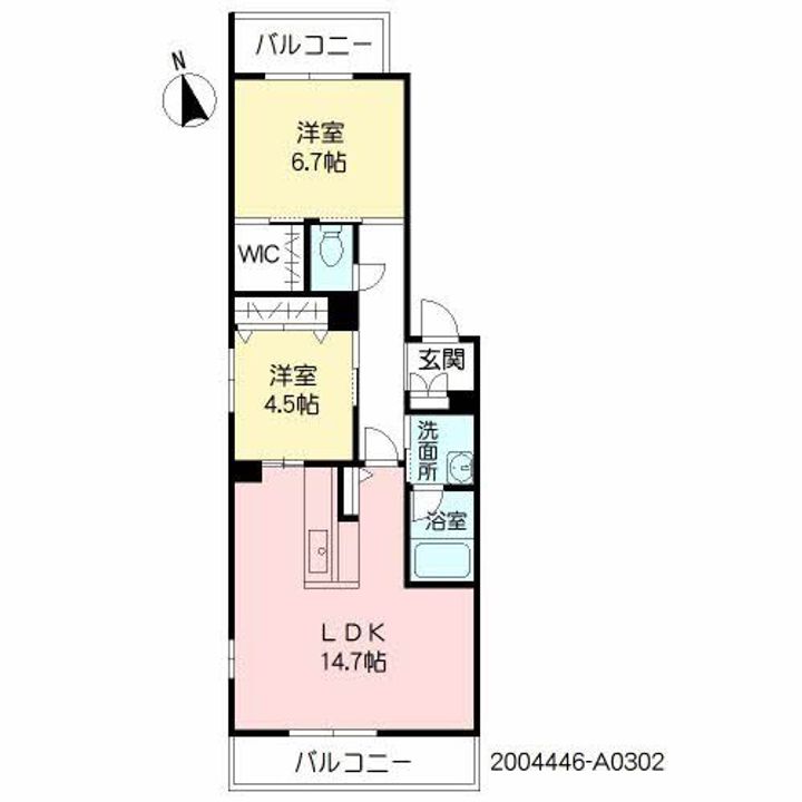 シャーメゾン カルパ302の間取り