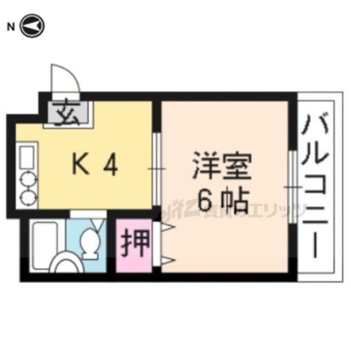 ソサエティ椥辻202の間取り