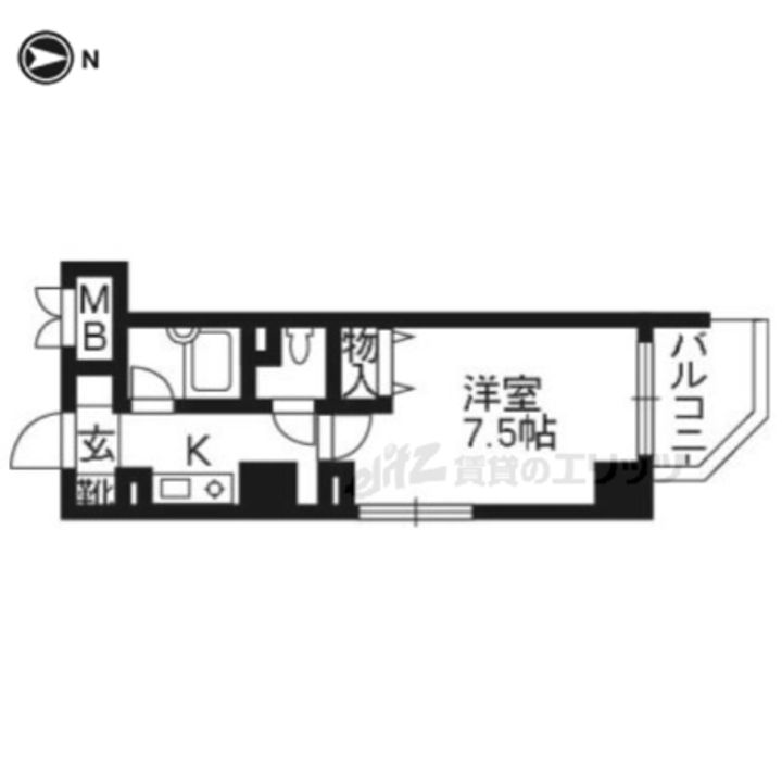 大晋メゾネ四条大宮405の間取り