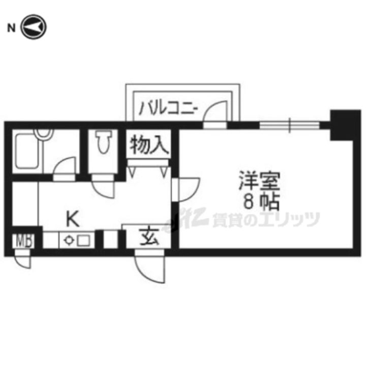 大晋メゾネ四条大宮1015の間取り