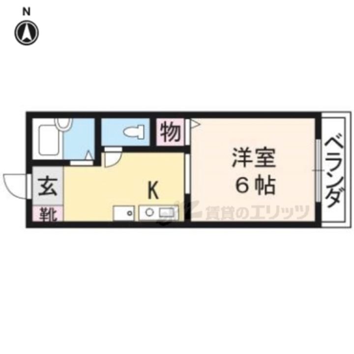 衣笠ハイツ308の間取り