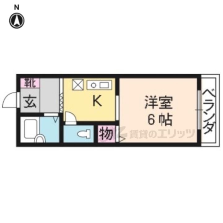 衣笠ハイツ107の間取り