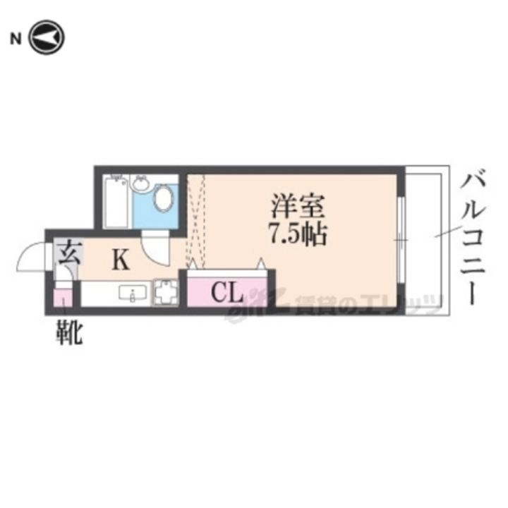 ヤングヴィレッジ嵯峨308の間取り
